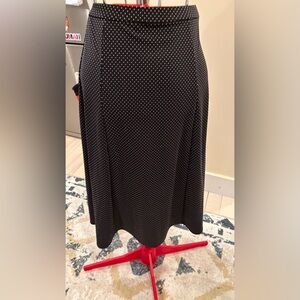 Uniqlo Black A-Line Skirt with White Dots